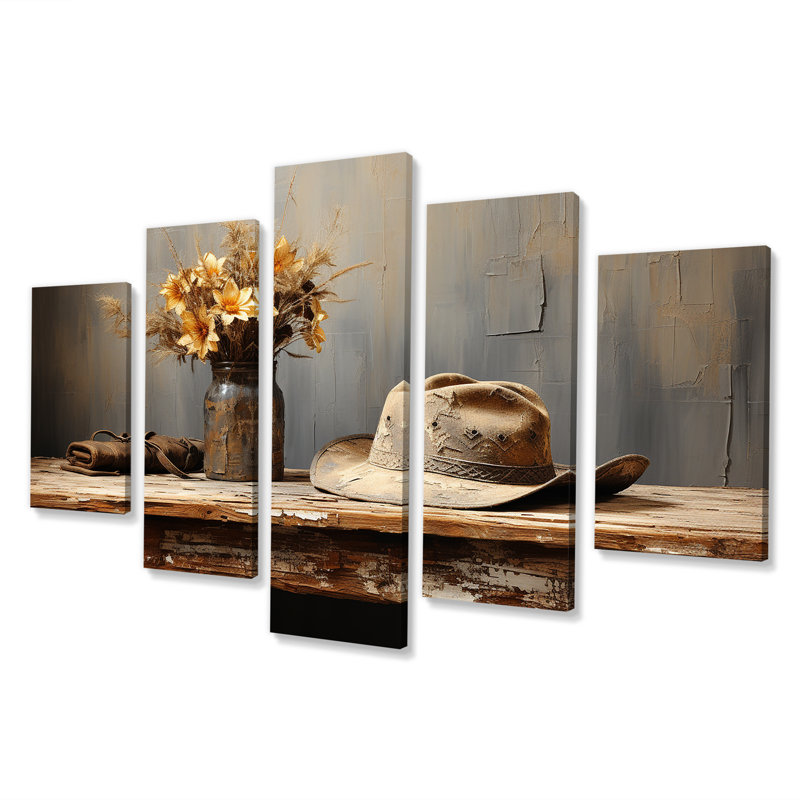 Minimalisme Cowboy Hat - Cowboys Multipanel Wall Art For Living