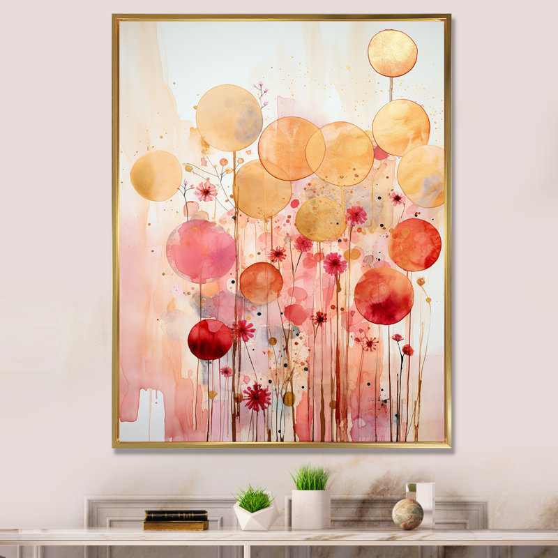 Serendipity, circulaire, géométrie, minimalisme I, Cadre flottant doré, H 32 po x l 16 po x P 1 po