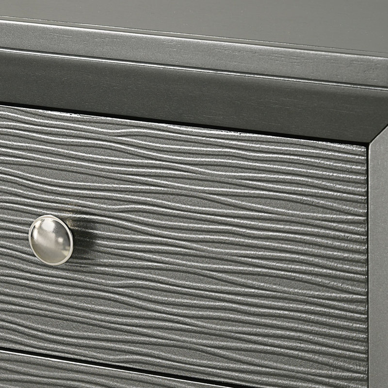 Commode contemporaine à 5 tiroirs avec boutons ronds pour chambre à coucher