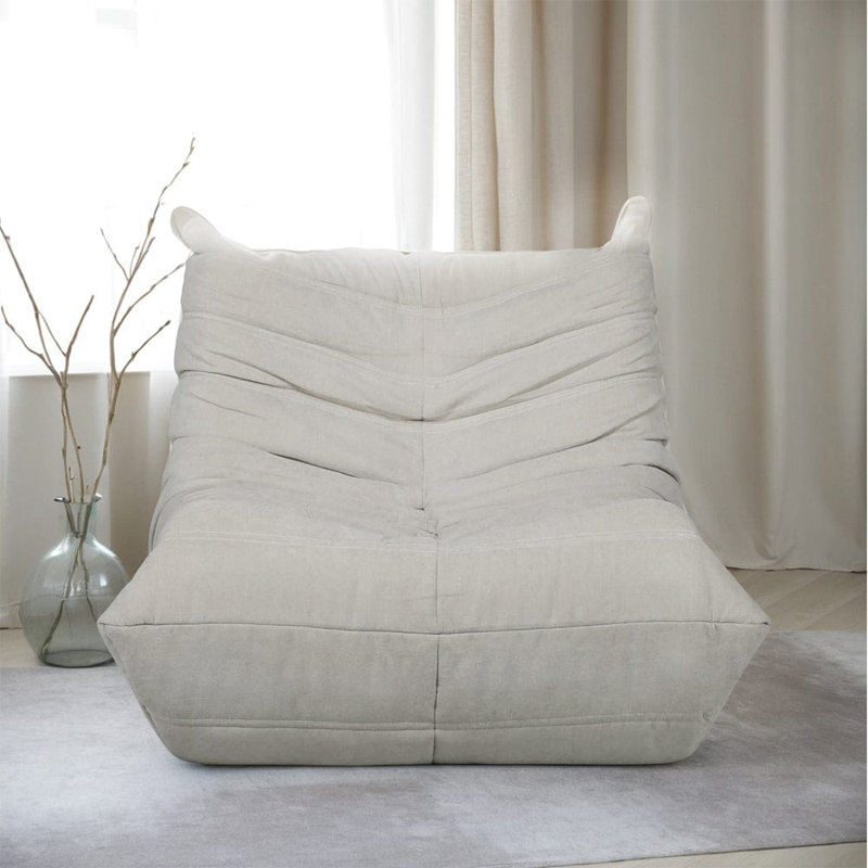 Nevaeh Fabric Bean Bag Lounger, Light Grey