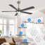 Ventilateur de plafond 60 po avec lumières DEL Leresa-1333922609
