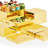 Gold Acrylic Display Box Set – 5-Sided Cube with Hollow Bottom, Nesting Food Risers for Buffet Tables, Display, and Storage 