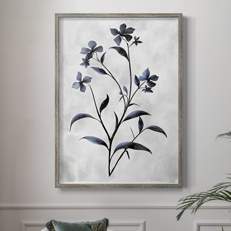 Reproduction encadrée FLORAL Series DLLV - bois massif, H 15 po x l 12 po