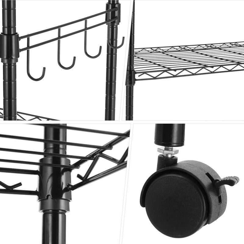 Ainslee 59cm W Powder Coated Steel Shelving Unit, Black