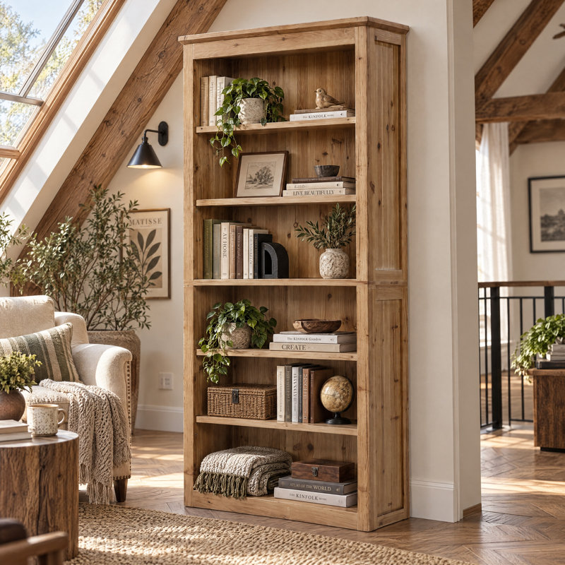 Solid Wood Shelves Bookcase