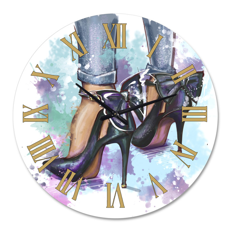 Lumineuses chaussures colorées et tendance - Horloge murale moderne, Moyenne