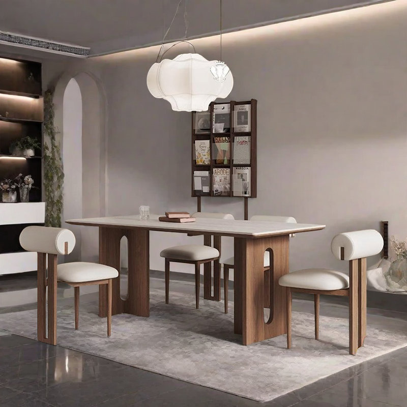 Ensemble de table et chaises de salle à manger de style rétro, H 29,52 po x L 70,86 po x l 35,43 po