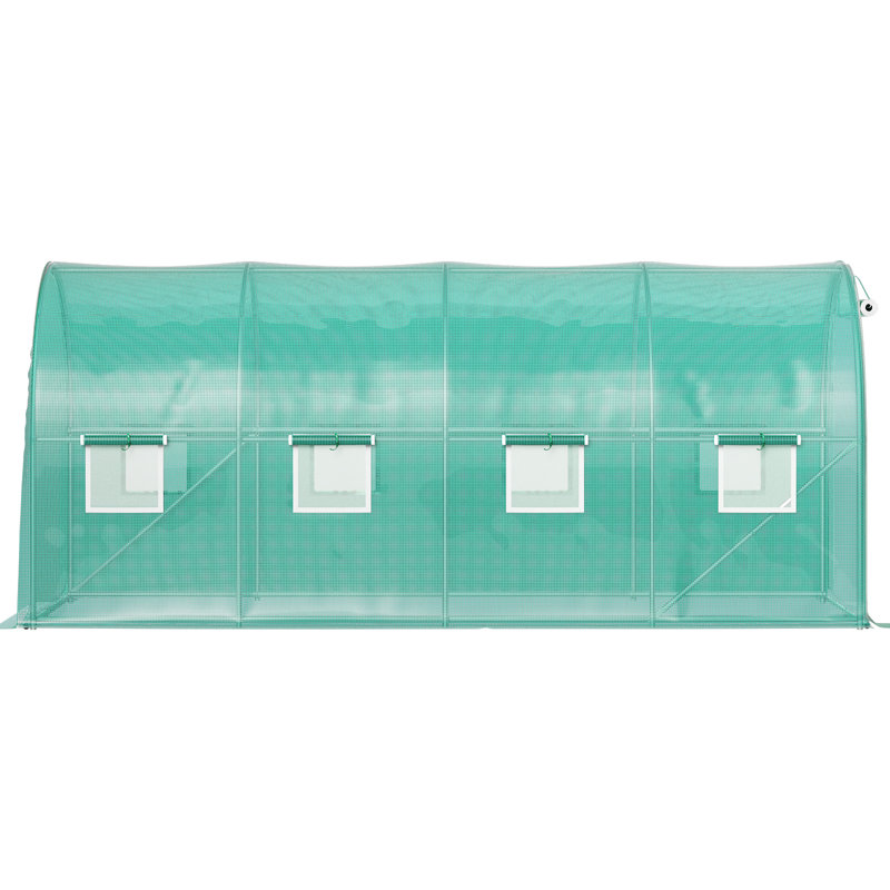 Stellweilan 15 x 7 x 7 ft Walk-in Tunnel Greenhouse, Green