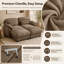 Canapé d'angle Gatton 2 places effet nuage avec 2 poufs amovibles, ensemble de canapés modulaires en chenille, assise profonde surdimensionnée avec coussins en mousse et ressorts, canapé d'angle spacieux pour salon-1037729791