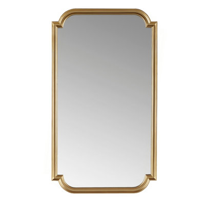 Gold Scalloped Wood Wall Mirror