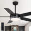 Ventilateur de plafond moderne 52 "avec lumières et télécommande, ventilateur de plafond noir avec pales réversibles-870112314-870112315