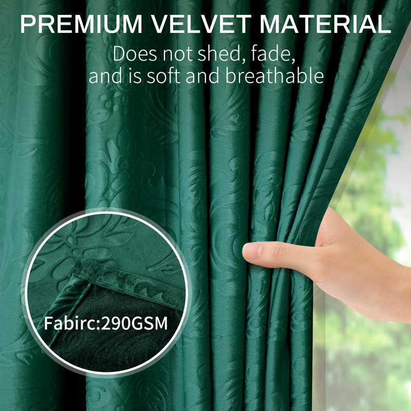Hemington Blackout Curtain Pair, 52" W x 84" L, Green