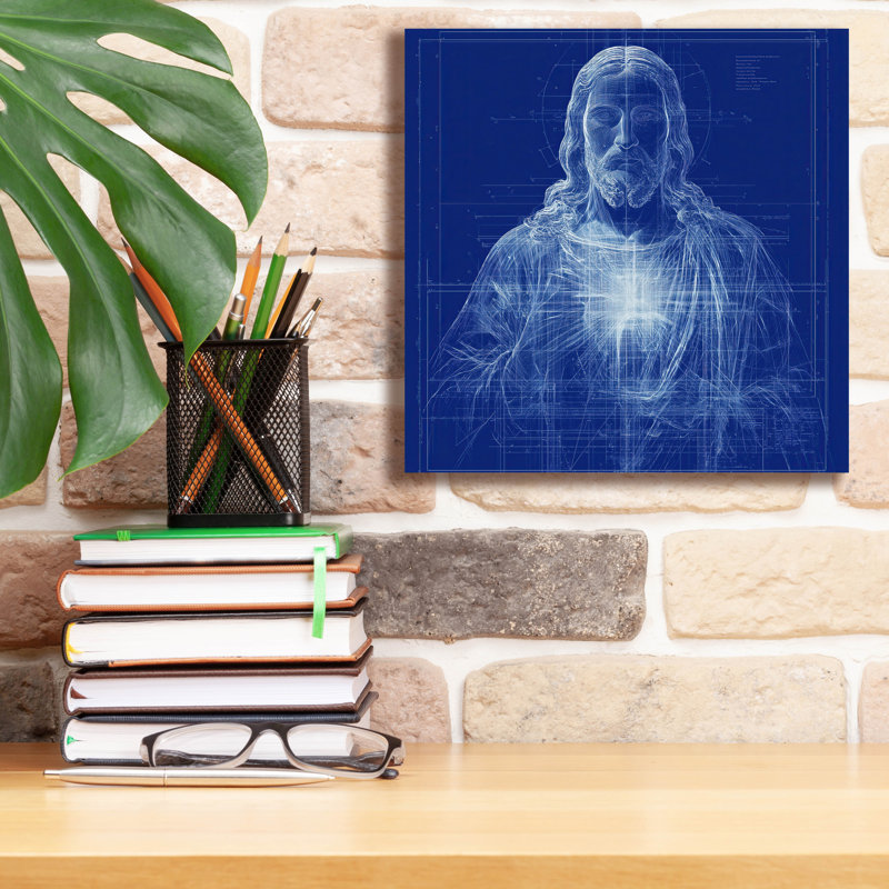  «Jesus Blueprint» par Rich Monet, art mural sur toile, 12 po x 12 po