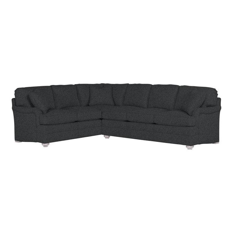 American Bungalow 2-Piece East Lake L- Sectional, Ian Lagoon, Dove Gray