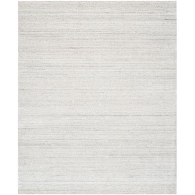 Lavonia Striped Handwoven Silver Area Rug