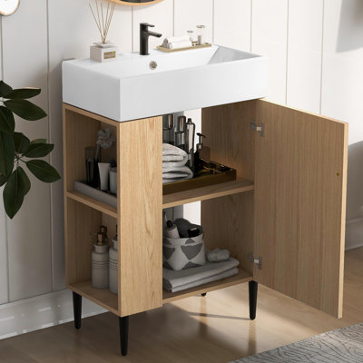 Meuble-lavabo en bois 21,6 po