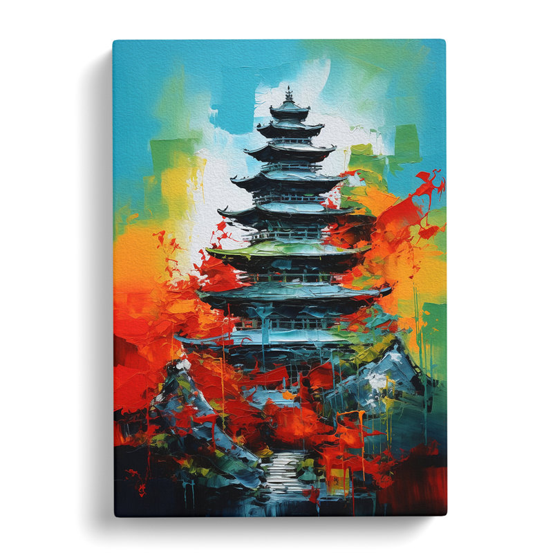 Pagoda Abstract - Wrapped Canvas, 50cm H x 35cm W x 3cm D