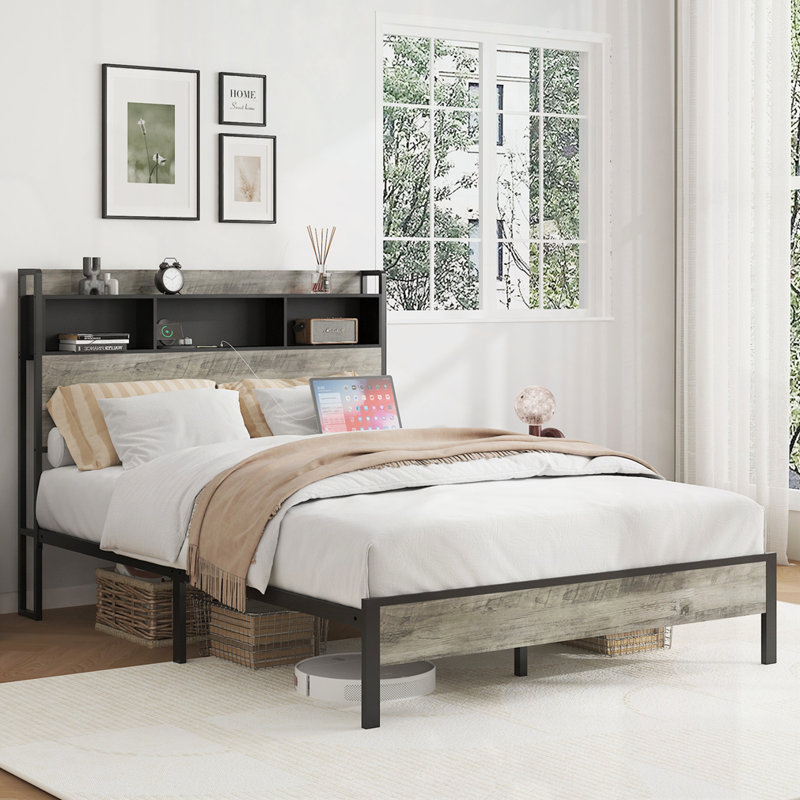 Full Size Wooden Platform Bed Frame, Full