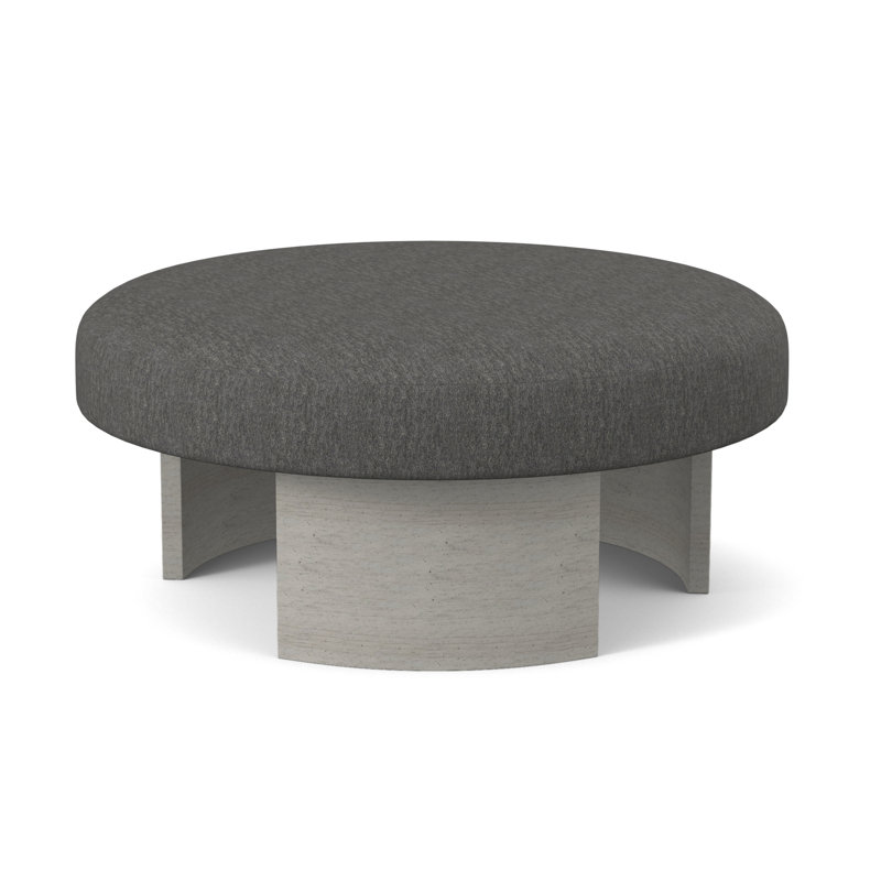 Eclipse Round Ottoman, Bisque, Fizz Ivory 100% Polyester