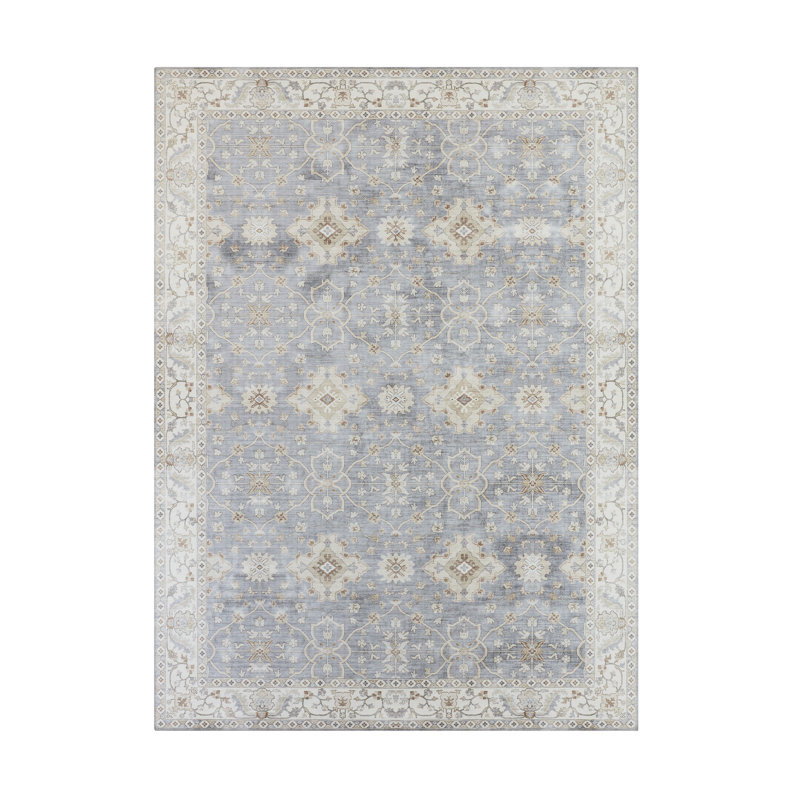 Notker Willa Machine Washable Imagine Printed Chenille Rugs, Rectangle 6'6" x 10' 