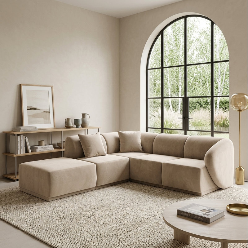 4 Seater Corner Sofa Premium Modular Lotario For Living Room   