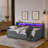Twin size sofa bed with three LED lights, adjustable headboard with storage-556764584