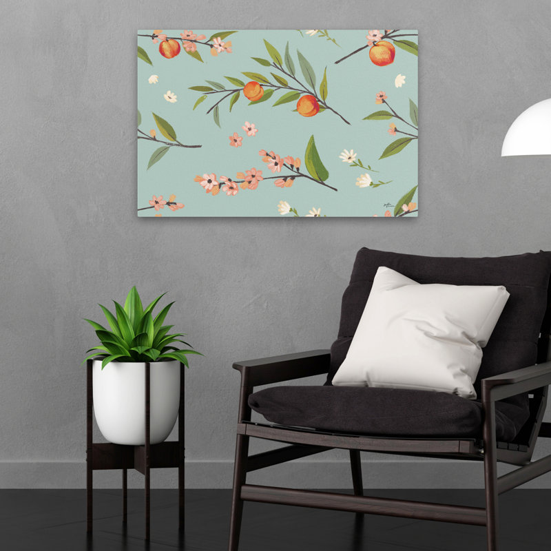 «Sweet Life Step 01 - Blossoms Blue Brown Buds Art», H 16 po x l 24 po