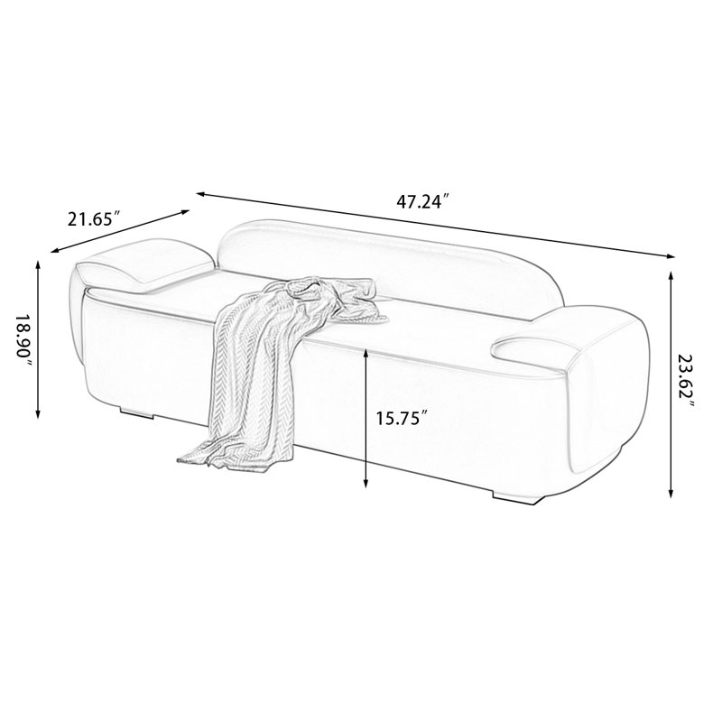 Upholstered Bench, Coffee