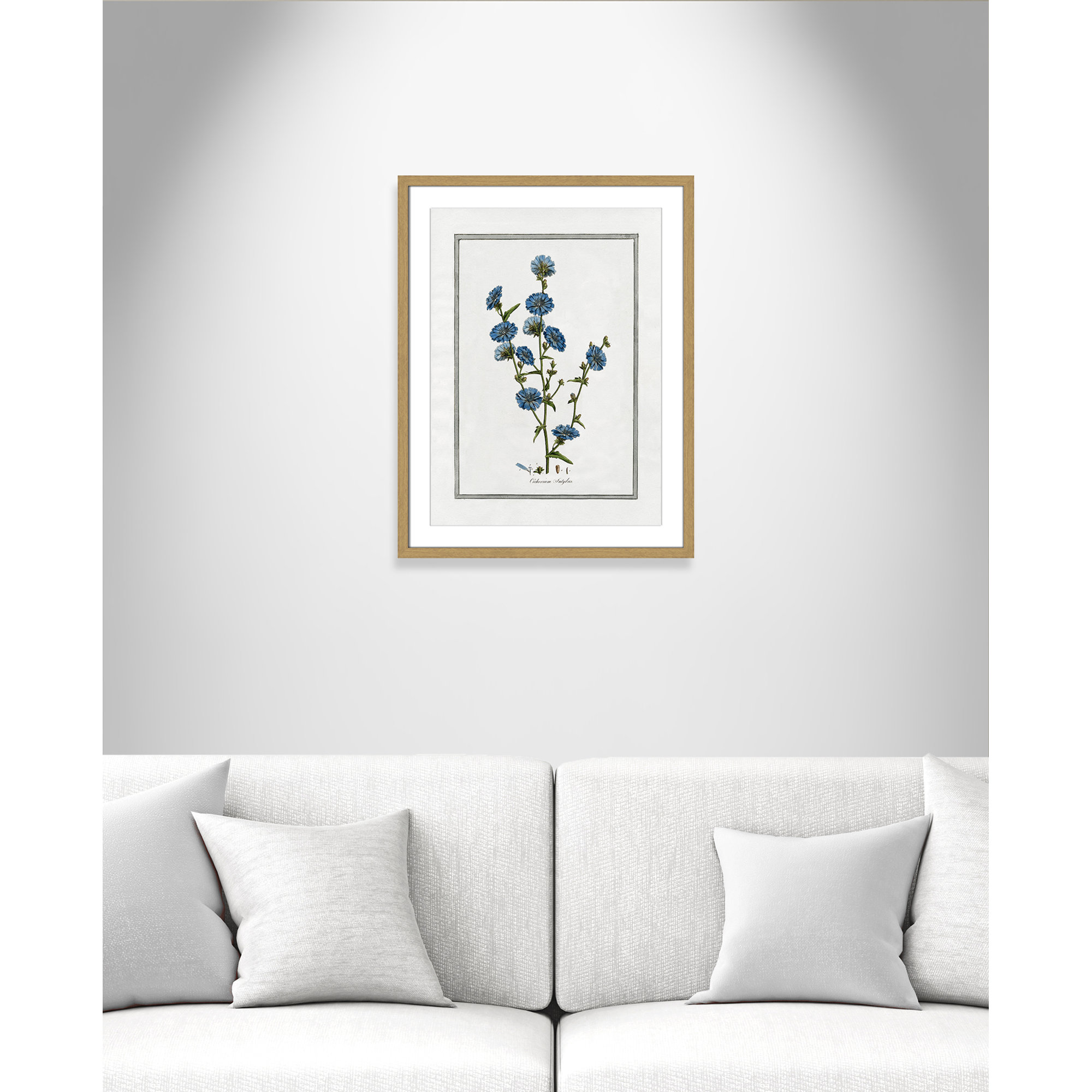 Soft Botanical I - Framed Art Full Bleed, 17" W x 23" H, Natural Framed