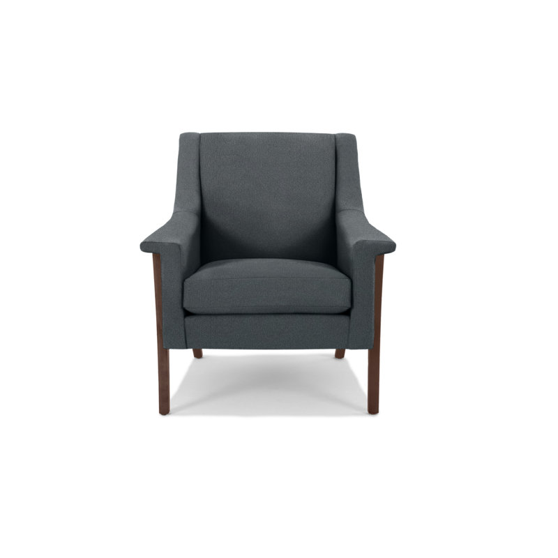 Arlo Armchair, Walnut, White Heron Polyester