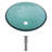 16-1/2"L Drop-In Glass Baathroom Vessel Sink With Chrome Drain