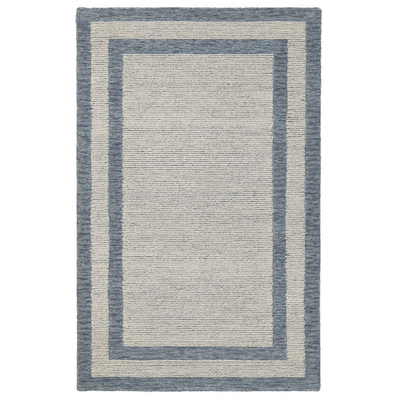 Malia Hand Tufted Wool Indoor Rug, 2'x3', Ivory Blue