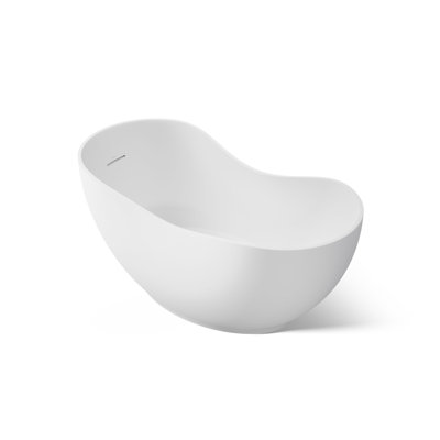 Abrazo® 66-in X 32-in Freestanding Bath with Centre Toe-Tap Drain