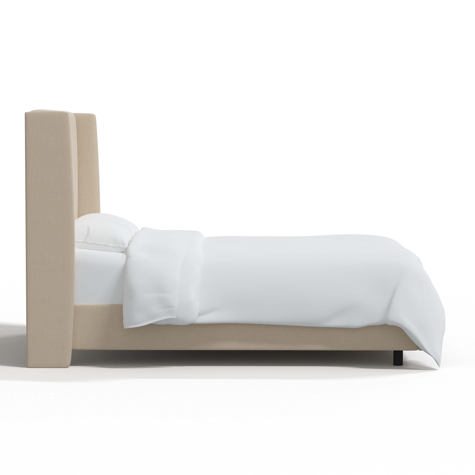 Tilly Upholstered Wingback Bed, Twin, Classic Linen Linen