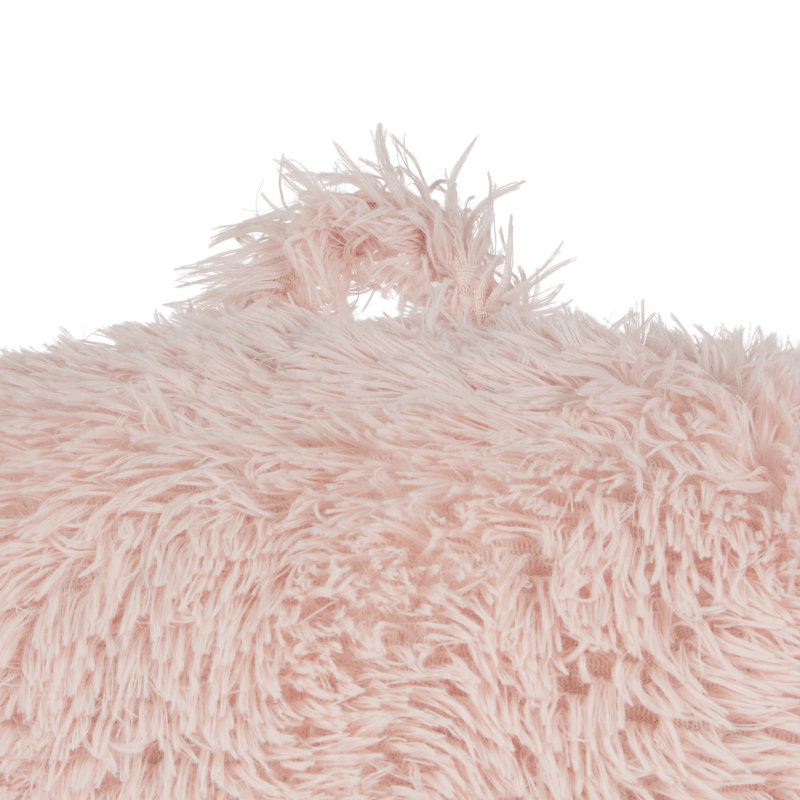  Shaggy Backrest Pillow, Tea Rose