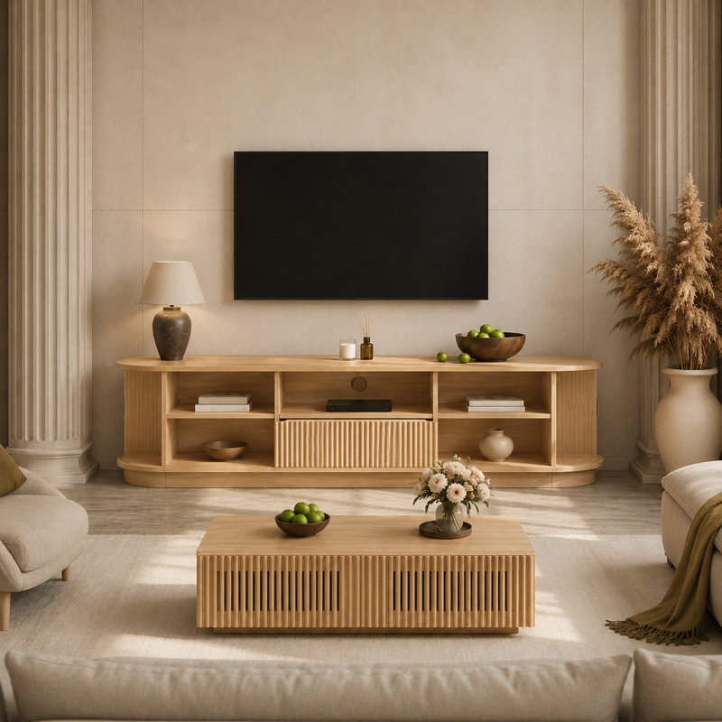 Rex 66.9''  Mid-Century Modern TV Stand, Oak