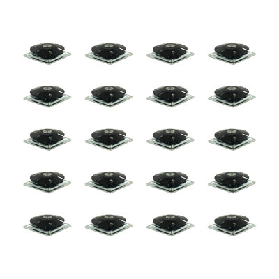 Outwater Industries Metal Threaded Single Star Type Leveler Inserts For 2 Inch Square Tubing, Heat Treated Steel And Zinc Plated Base, Fits Square 16-18 Gauge Tube, Thread: 3/8-16, 20 Pack