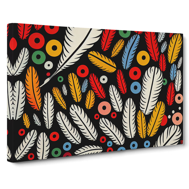 Unusual Bird Feathers Abstract - Wrapped Canvas, 50cm H x 76cm W x 3cm D