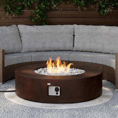 Table de foyer d'extérieur au propane en béton