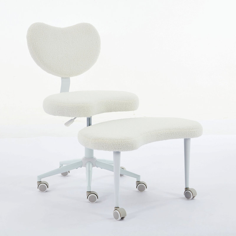 Meditation Chair, Cross Legged Chair With Wheels, Adhd Chair, Criss Cross Desk Chair With Lumbar Support And Adjustable Stool, Flexible Design For Fidgety Sitters