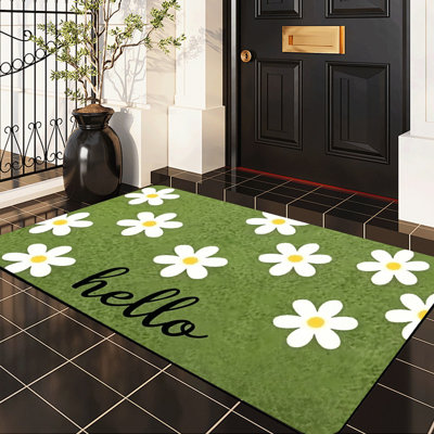  Non-Slip Indoor Outdoor Door Mat,Daisy,20"x32"