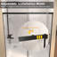 Porte de douche coulissante simple l 60 po x H 72 po, verre fixe de 5 mm et verre coulissant de 6 mm sans cadre, verre trempé transparent, poignée en acier inoxydable, noir mat-124898825