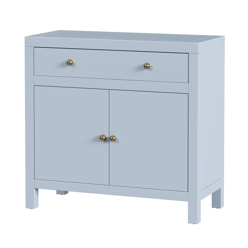 Nora 54 in. W Wood 1 Drawer 2 Door Accent Storage Cabinet, Light Blue
