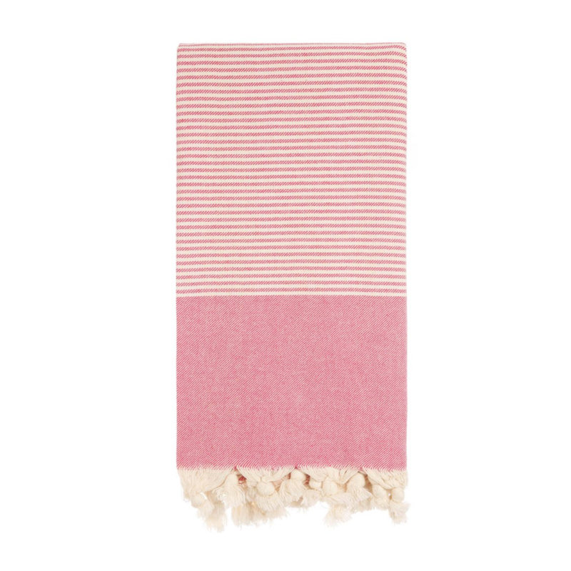 Macneil 100% Cotton Ultra Light Beach Towel, Pink