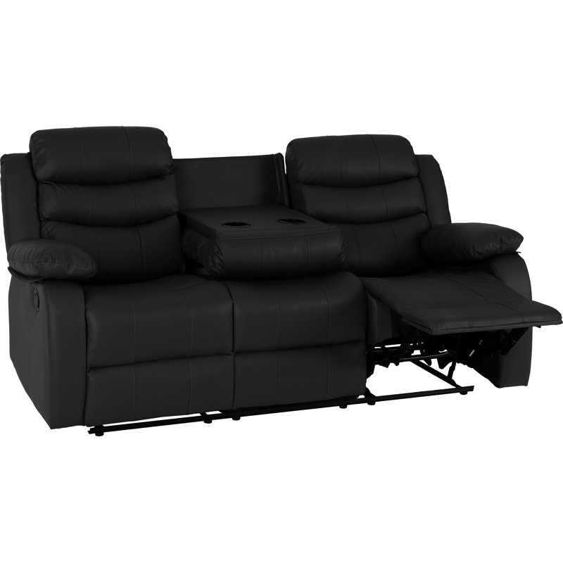 Mokhtar 2 Piece Reclining Sofa Set, Black