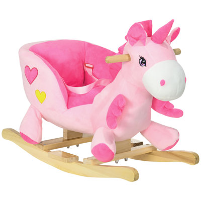Besly Rocking Horse Kids Plush Rocking Unicorn Songs 18-36 Months Pink