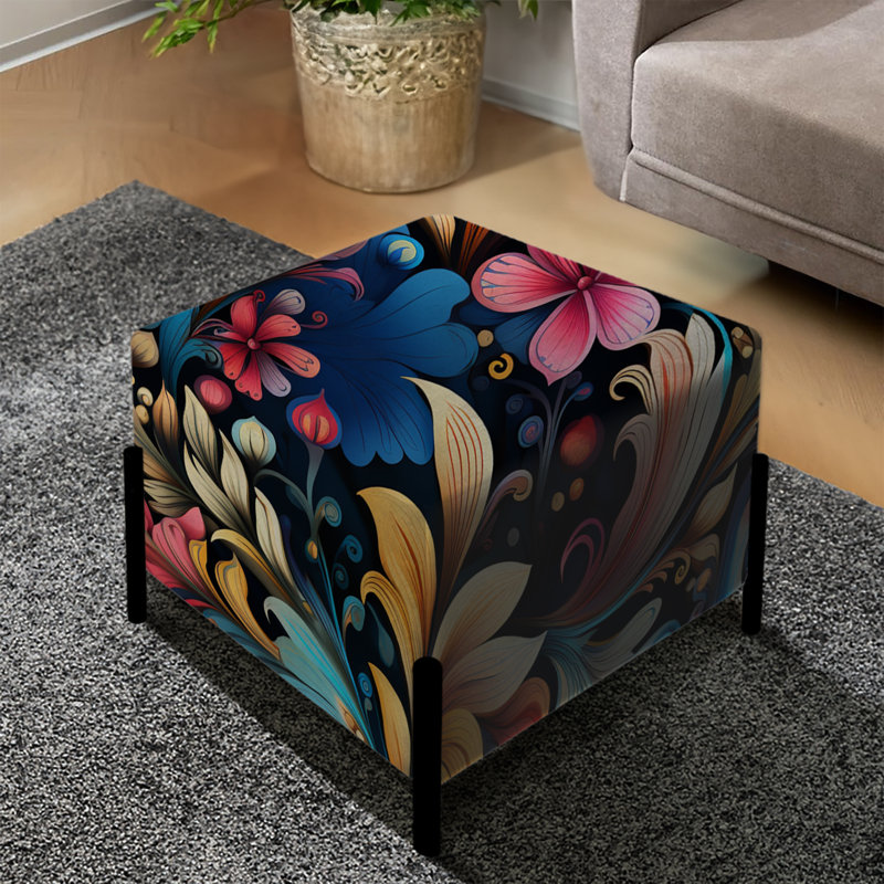 Motif Nomadic Vibes Paisley - repose-pieds carré à motif cachemire
