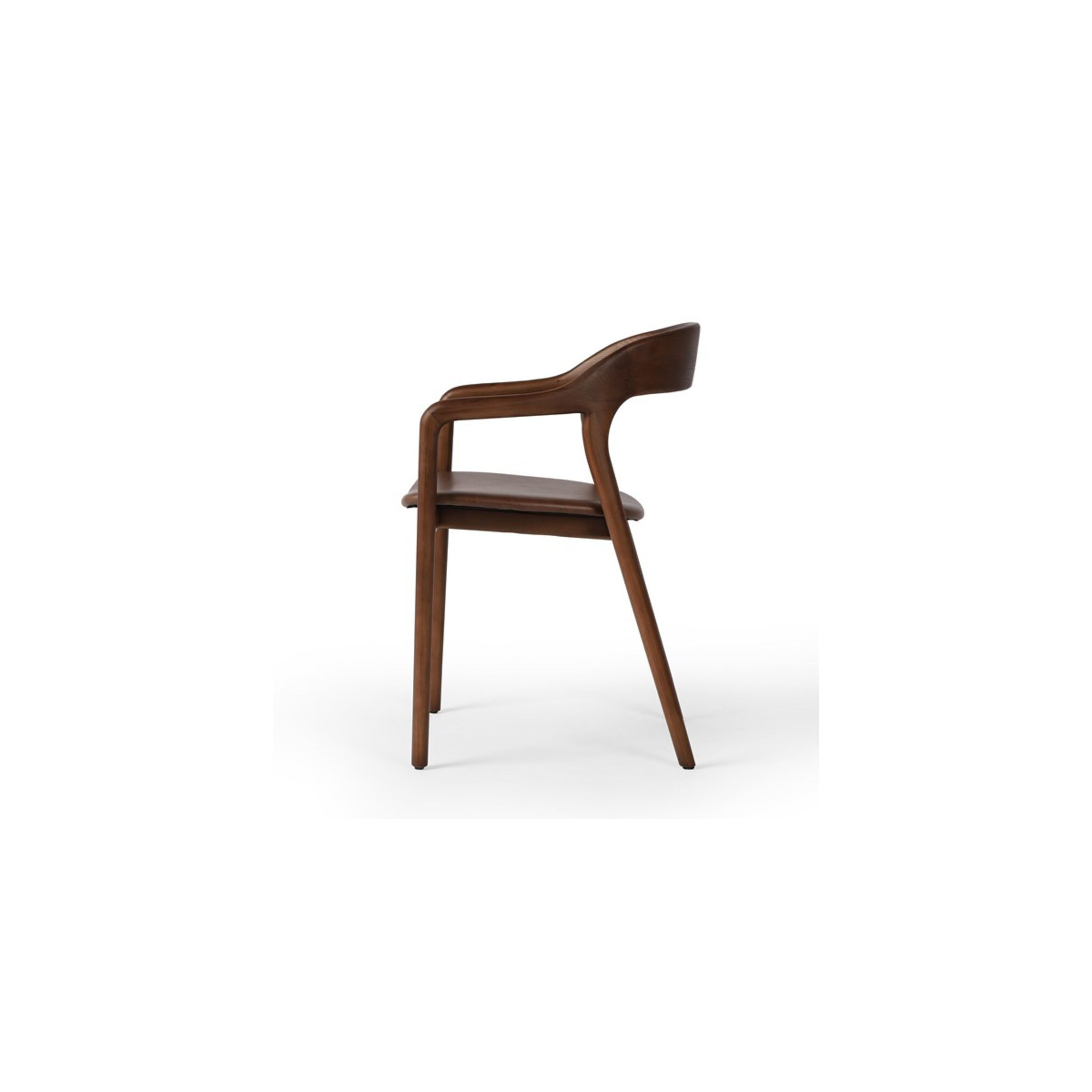 Kayla Leather Dining Armchair, Sonoma Coco, Umber Ash