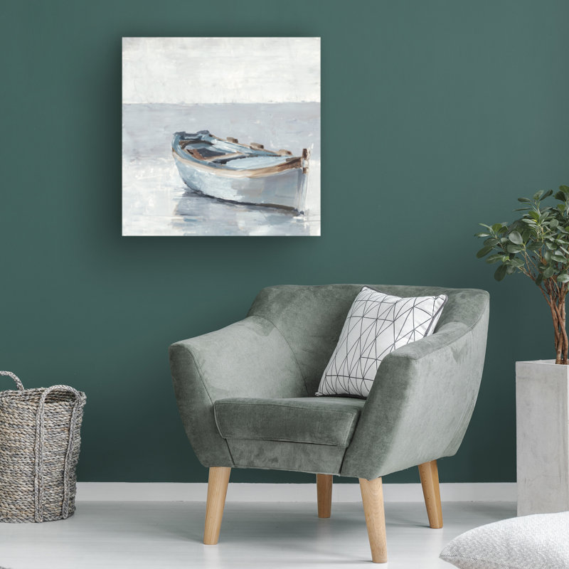 Reflected Horizon I Light Blue and White Canvas Art