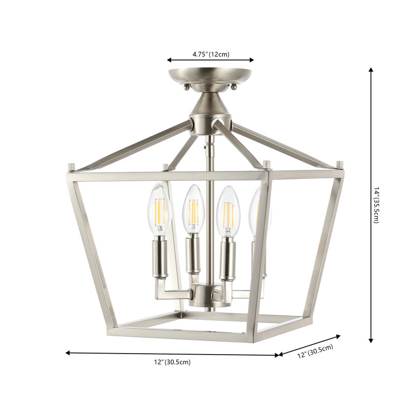 Plafonnier encastré 4 lumières Hubbardton, Nickel brossé